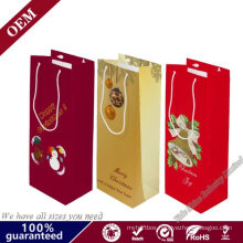 Luxury Printable Coated Embossing Paper Bag with Printing Logo for Packaging Wine Box